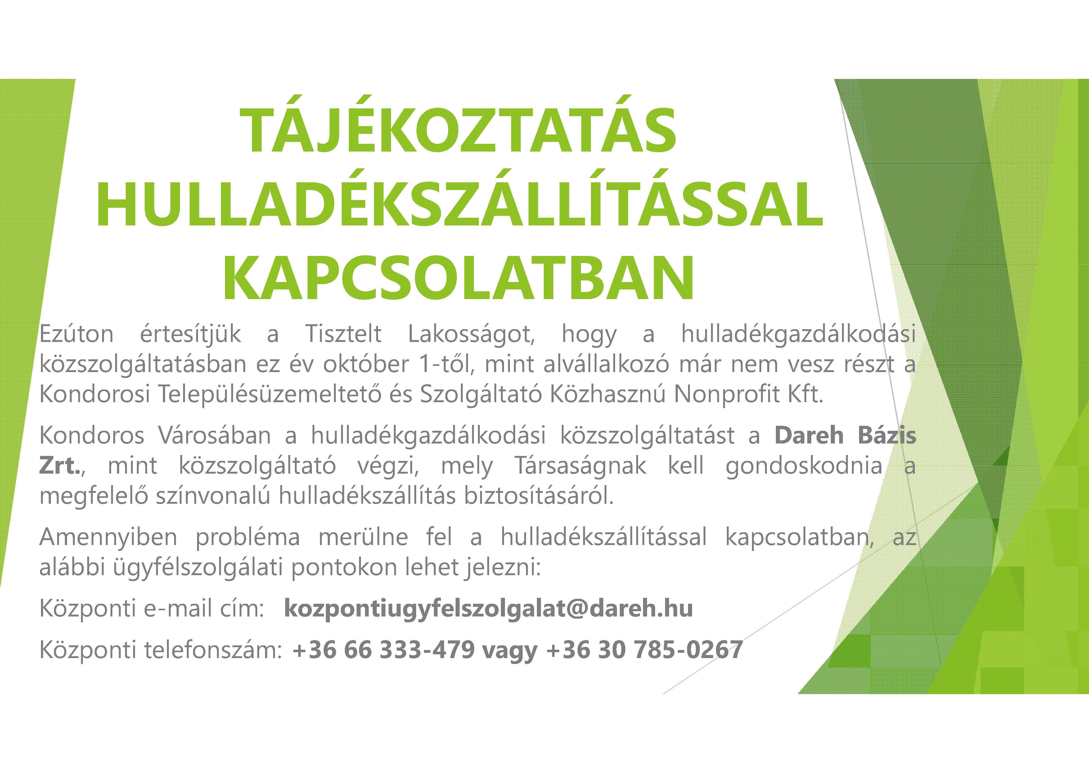 TAJEKOZTATAS HULLADEKSZALLITASSAL KAPCSOLATBAN